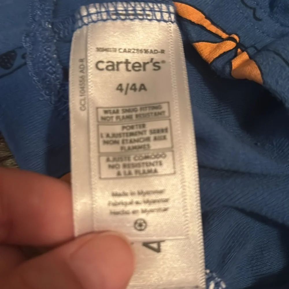 Carter's Blue Pajama‎ Shorts with Orange Accents
